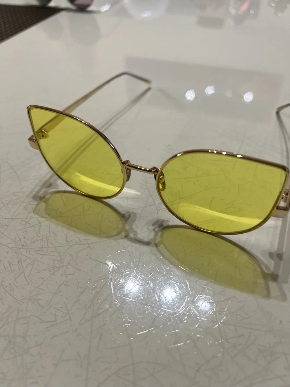 Yellow Lens Cat-Eye Women’s Sunglasses - Unbranded